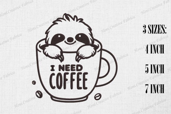 Cute Sloth Loves Coffee I Need Coffee Review
