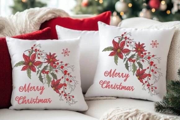 Reviewing Merry Christmas Poinsettia for Pillows
